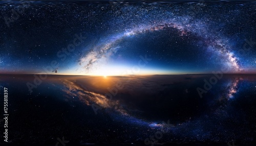 360 Degree Equirectangular Projection Space Background With Nebula And Stars Environment Map Hdri Spherical Panorama Generative Ai