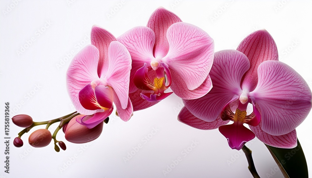 Obraz premium Rosy Orchid Isolated On White Background