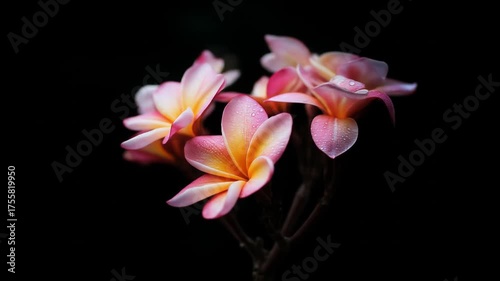 Plumeria blossoms close up