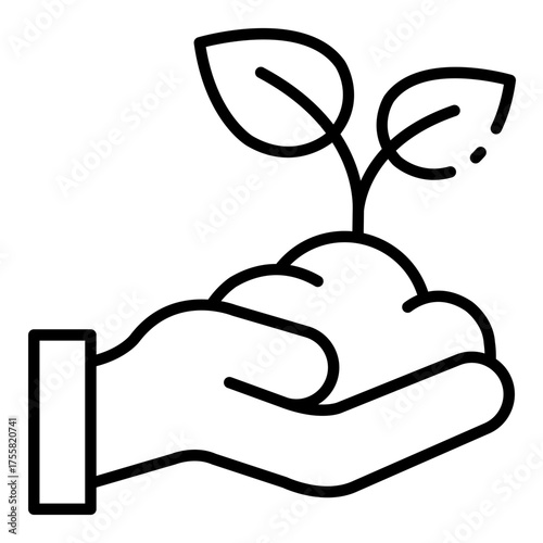 sprout icon for planting in eco farming environment