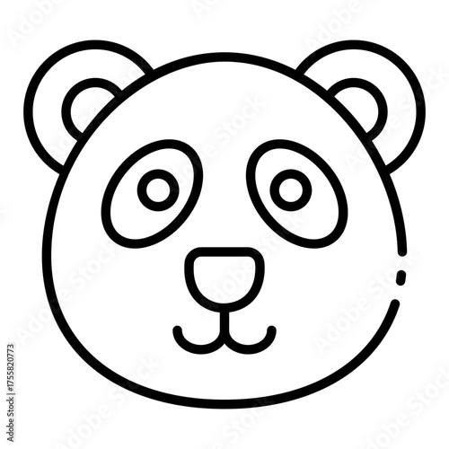 panda icon for endangered animal in forest habitat