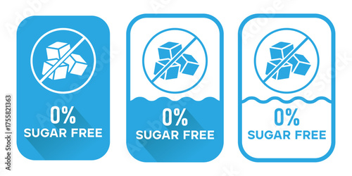 Zero Sugar Free Blue Label Badge Design