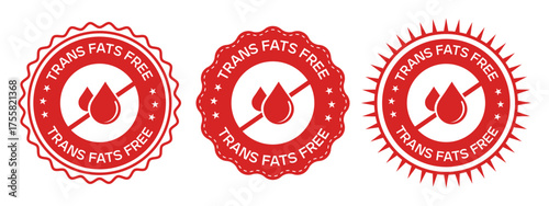 Trans Fats Free Red Badge Label Design