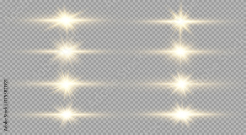 Gold light bursts create radiant star patterns. Glittering dust enhances the magical effect. Perfect for holiday or festive digital designs. 