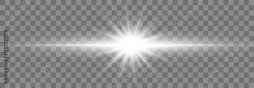 Spotlight spark shines with intense bright light and glowing rays. This vector graphic captures energy and motion with golden sparkles and flares. Suitable for dynamic and celebratory designs.