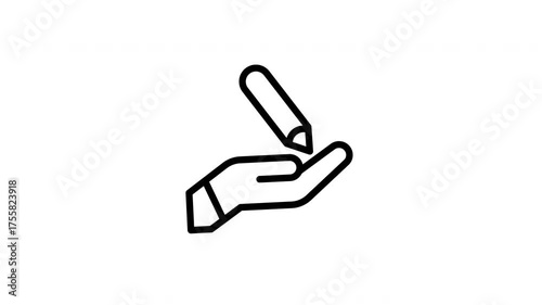 writing hand animated icon