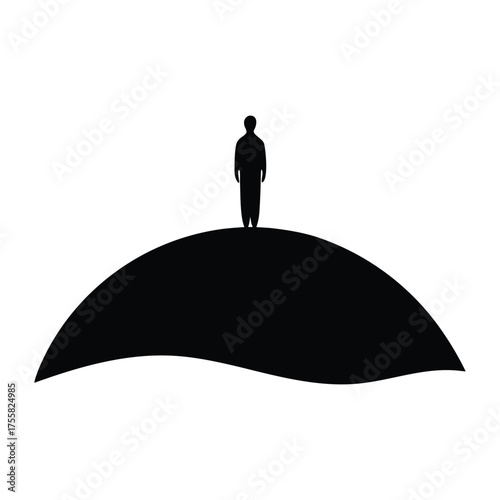 silhouette of a person standing on a hilltop