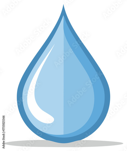 Blue water drop illustration, conceptual vector, waterdrop for design and nature theme