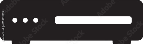 Simple black icon of a dvd player or media device with a slot