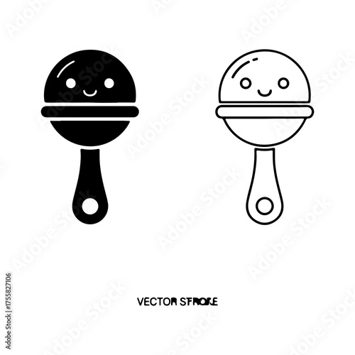 Baby rattle icon with transparent background
