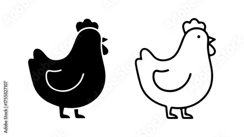 Chicken icon set with transparent background