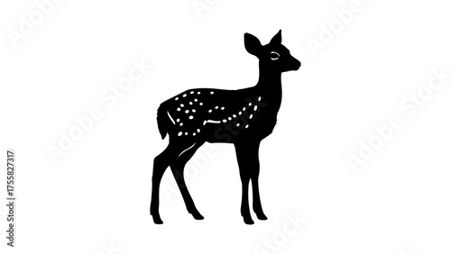 Fawn silhouette with transparent background