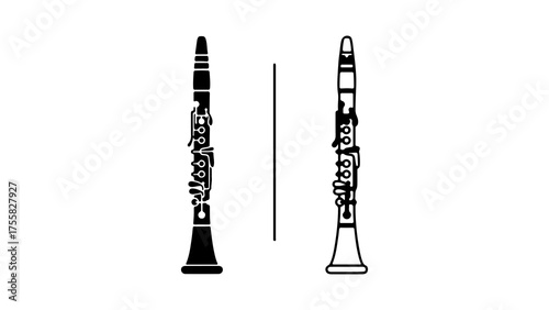 Clarinet and reed with transparent background