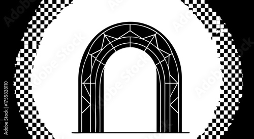Bild auf Leinwand Modern arched entrance illustration ideal for architectural designs, digital art