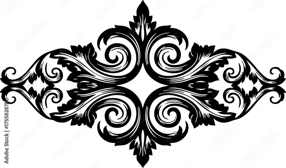 Fototapeta premium Elegant flourish design element for invitations, cards, and decorative projects, adding a touch of sophistication and timeless style to your visuals