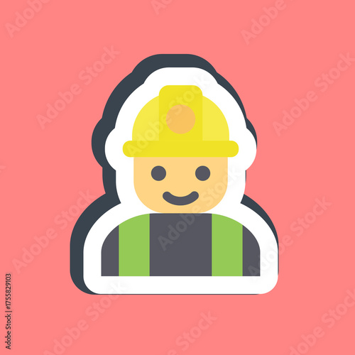 Sticker miner. Gold mining elements.