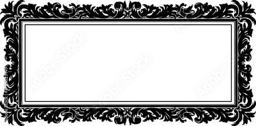 Fotografie Elegant decorative frame with floral elements for invitations or certificates, p