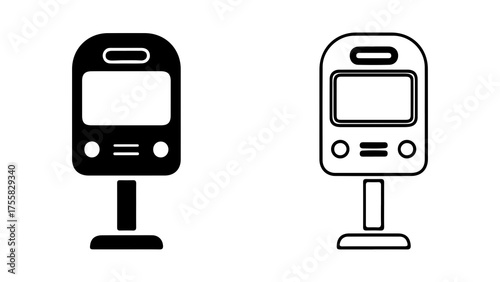 Subway train icons with transparent background