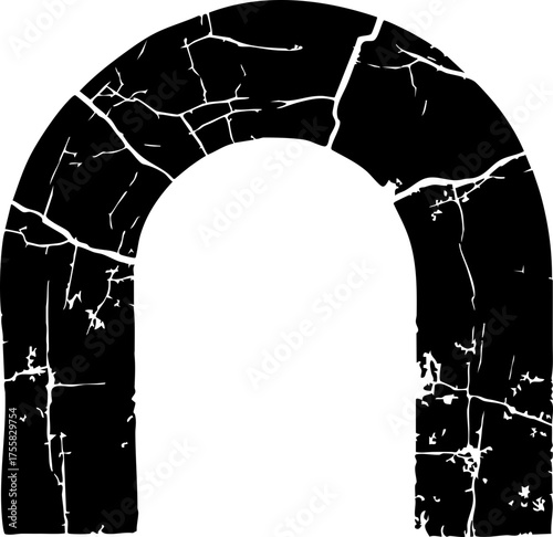 Billede på lærred Abstract cracked archway design, evoking mystery and hidden passages, perfect fo