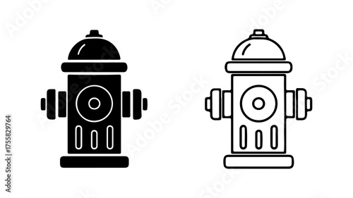 Fire hydrant icon with transparent background