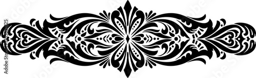 Elegant black ornate decorative flourish adds timeless sophistication and classic charm to any design project instantly elevating visual appeal.