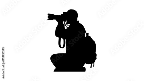 Photographer taking pictures with transparent background
