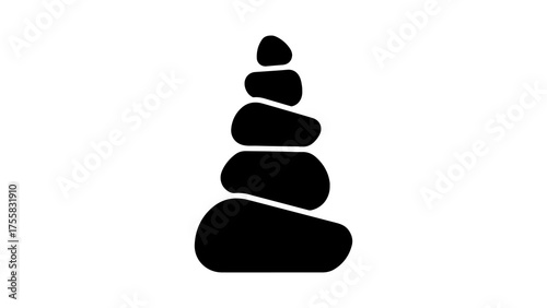 Balanced stones cairn with transparent background