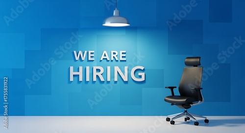 Office chair with hiring announcement recruitment employment