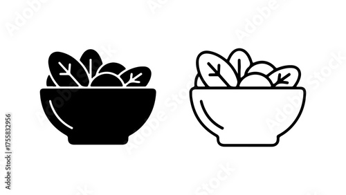 Salad bowl outline with transparent background