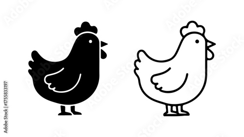 Chicken icon set with transparent background