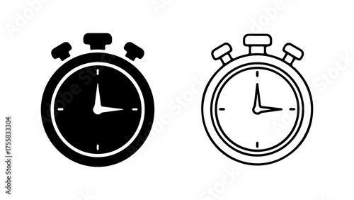 Stopwatch icon set with transparent background