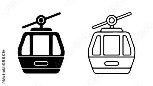 Cable car icon with transparent background