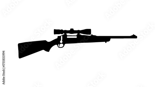 Hunting rifle with scope with transparent background