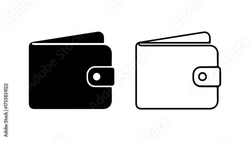Wallet icon set with transparent background