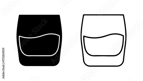 Whiskey glasses outline with transparent background
