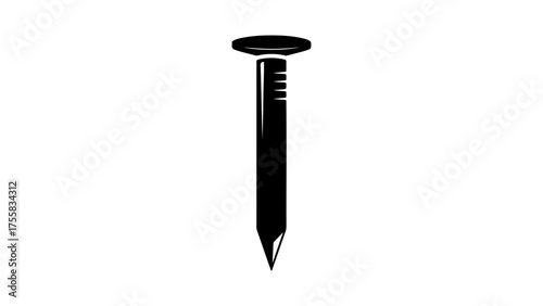 Black nail with transparent background