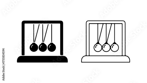Newton's cradle with transparent background