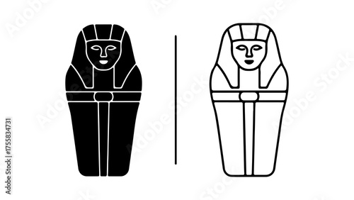 Ancient egyptian sarcophagus with transparent background