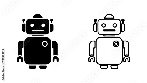 Robot icons with transparent background