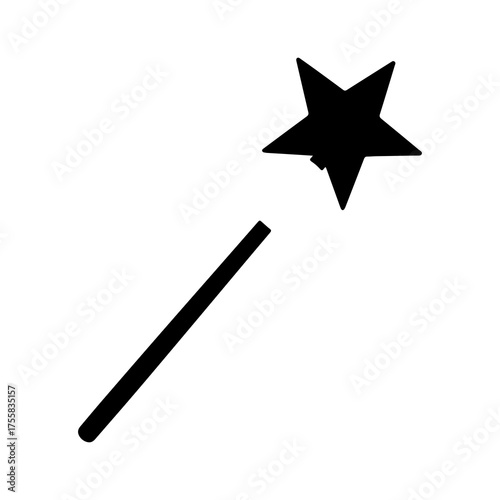 Magic wand with star and transparent background