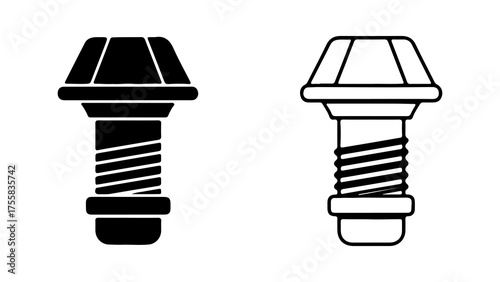 Bolt and screw icons with transparent background
