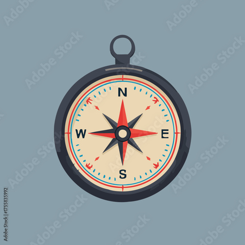 Simple navigation compass icon vector