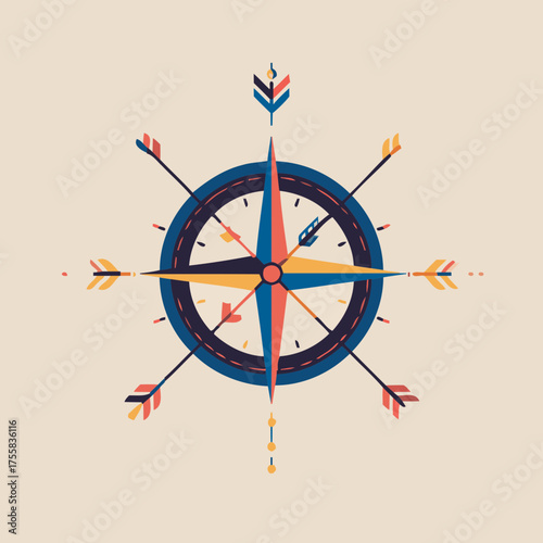 Hand drawn compass vector illustration