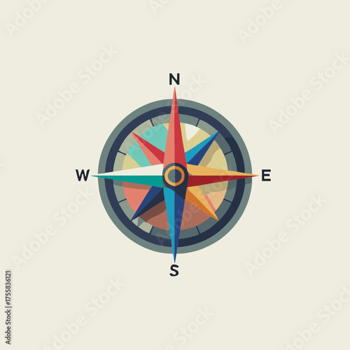 Gold navigation compass vector