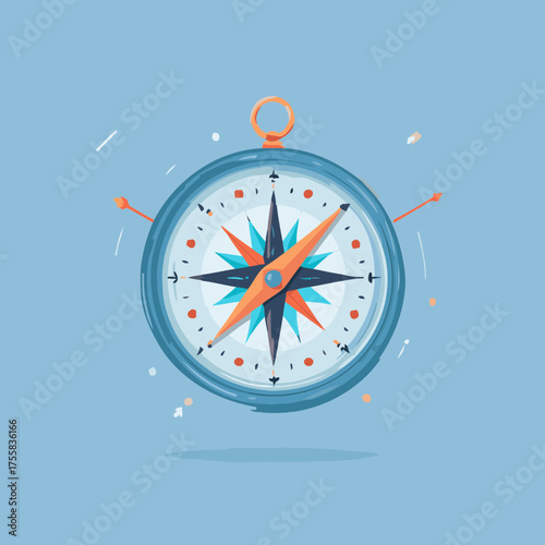 Explorer compass vector illustration