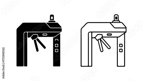 Turnstile gate with transparent background