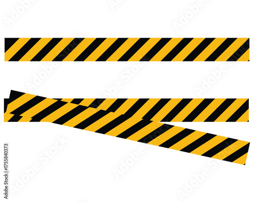 Vector isolated caution banner icons set on white background. Modern simple caution banner sets on white page. EPS 10. 