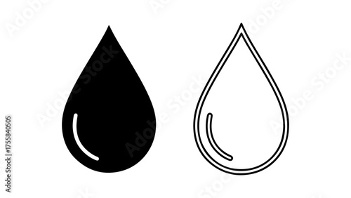 Water drop icons with transparent background