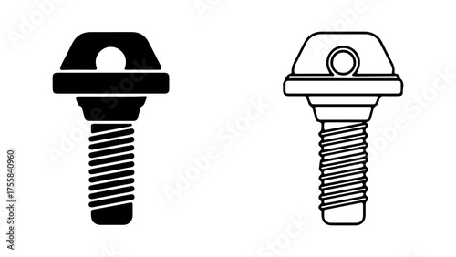 Bolt with washer and ring with transparent background