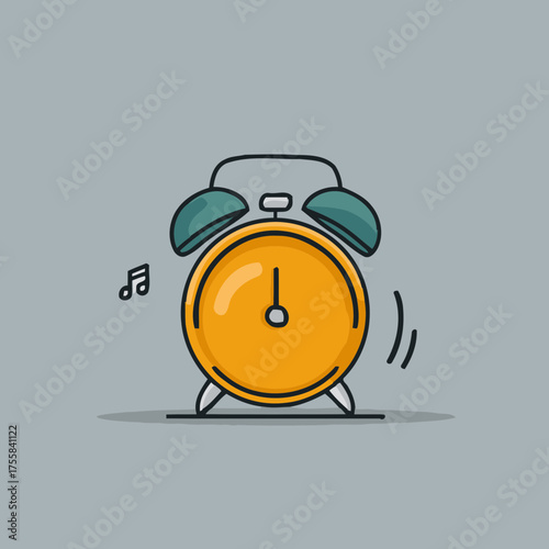 Cheerful alarm clock vector